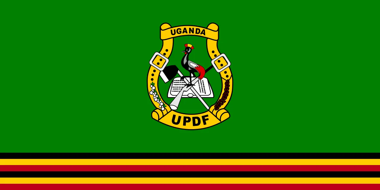 UPDF flag with green and light blue diagonal division