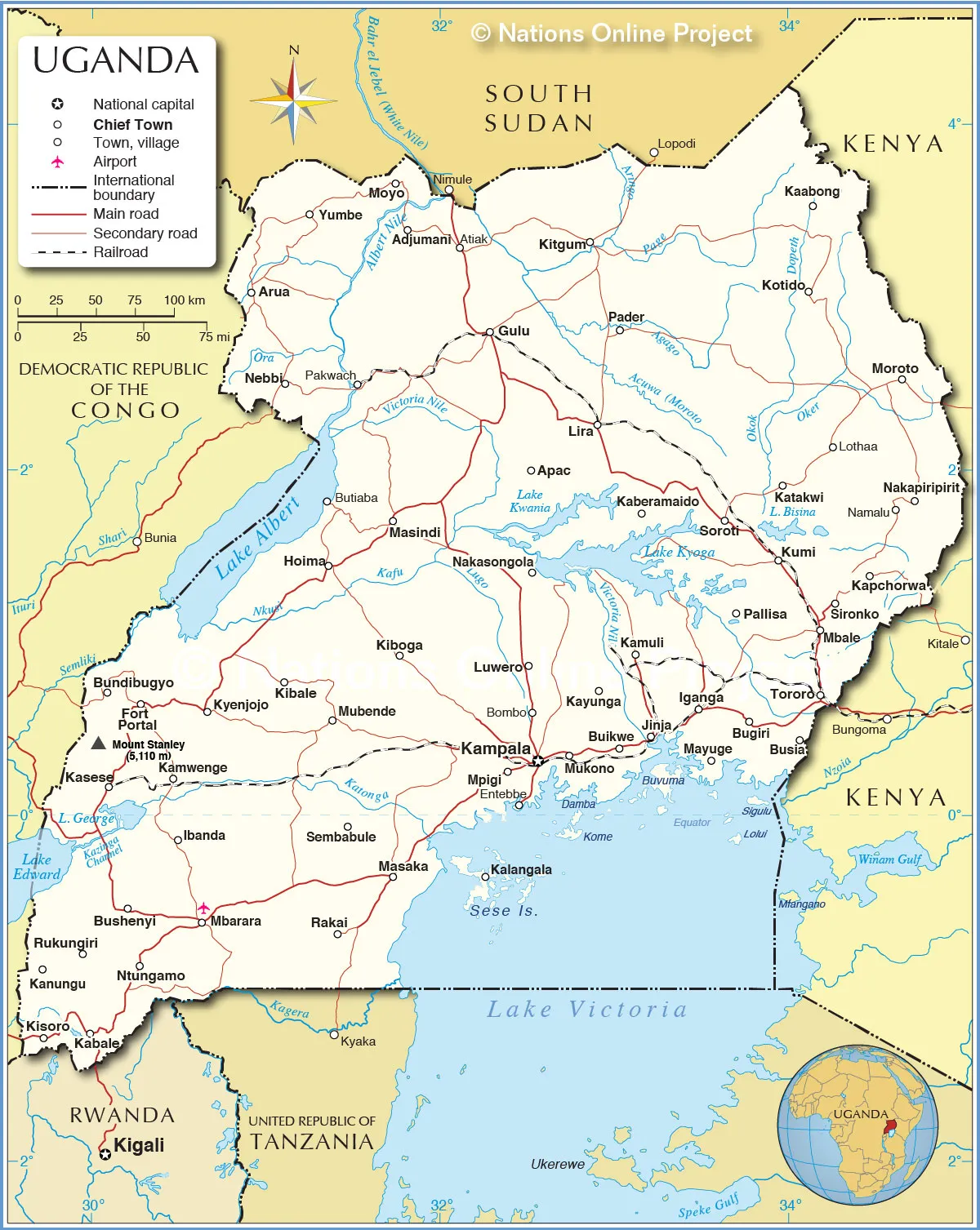 Uganda Political Map